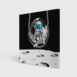 Холст квадратный Космонавт на луне, цвет: 3D-принт