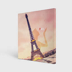 Холст квадратный Эйфилева Башня - Париж, цвет: 3D-принт