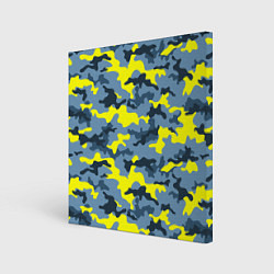 Холст квадратный Камуфляж Жёлто-Голубой, цвет: 3D-принт