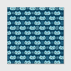 Холст квадратный Мордочки котов в плоском стиле Паттерн, цвет: 3D-принт — фото 2