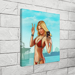 Холст квадратный GTA Beach girl, цвет: 3D-принт — фото 2
