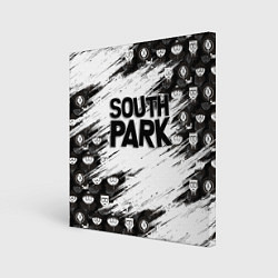 Холст квадратный Южный парк - персонажи и логотип South Park, цвет: 3D-принт