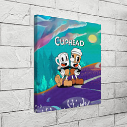 Холст квадратный Cuphead чашечка кофе, цвет: 3D-принт — фото 2