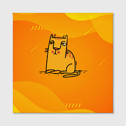 Холст квадратный Рисованный желтый кот, цвет: 3D-принт — фото 2