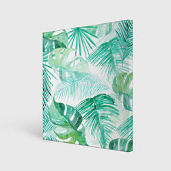 Холст квадратный Цветы Тропическая Акварель, цвет: 3D-принт