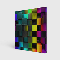 Холст квадратный Colored Geometric 3D pattern, цвет: 3D-принт