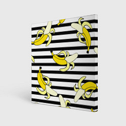 Холст квадратный Banana pattern Summer, цвет: 3D-принт