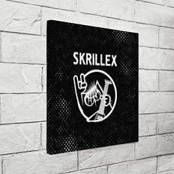 Холст квадратный Skrillex - КОТ - Потертости, цвет: 3D-принт — фото 2