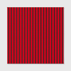 Холст квадратный Красно-черный узор в полоску, цвет: 3D-принт — фото 2