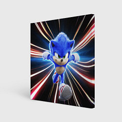 Холст квадратный Speed Sonic, цвет: 3D-принт