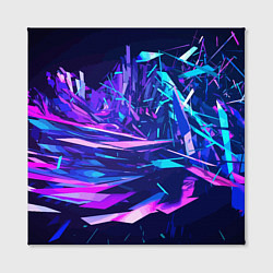 Холст квадратный Абстрактная неоновая композиция Abstract neon comp, цвет: 3D-принт — фото 2