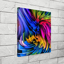 Холст квадратный Абстрактная неоновая композиция Abstract neon comp, цвет: 3D-принт — фото 2