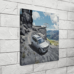 Холст квадратный Toyota Land Cruiser 300 Горная дорога, цвет: 3D-принт — фото 2