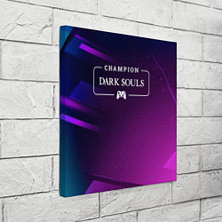 Холст квадратный Dark Souls Gaming Champion: рамка с лого и джойсти, цвет: 3D-принт — фото 2