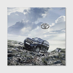 Холст квадратный Toyota Land Cruiser Prado на скальных камнях Mount, цвет: 3D-принт — фото 2