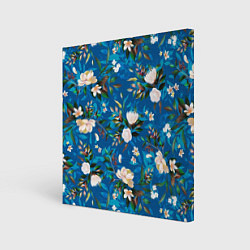 Холст квадратный Цветы Синий Сад, цвет: 3D-принт