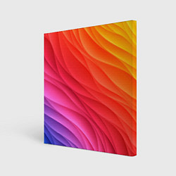 Холст квадратный Разноцветные цифровые волны, цвет: 3D-принт