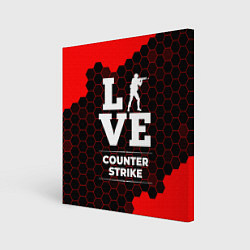 Холст квадратный Counter Strike Love Классика, цвет: 3D-принт