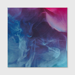 Холст квадратный Неоновый дым - Голубой и розовый, цвет: 3D-принт — фото 2