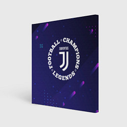 Холст квадратный Символ Juventus и круглая надпись Football Legends, цвет: 3D-принт