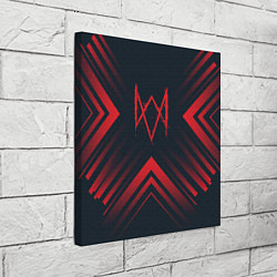 Холст квадратный Красный Символ Watch Dogs на темном фоне со стрелк, цвет: 3D-принт — фото 2