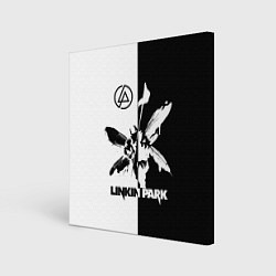 Холст квадратный Linkin Park логотип черно-белый, цвет: 3D-принт