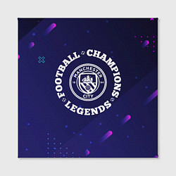 Холст квадратный Символ Manchester City и круглая надпись Football, цвет: 3D-принт — фото 2