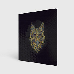 Холст квадратный Голова волка с узорами, цвет: 3D-принт