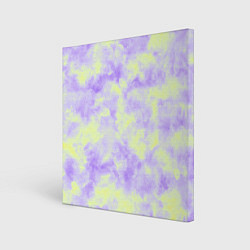 Холст квадратный Нежный желто-фиолетовый тай дай, цвет: 3D-принт