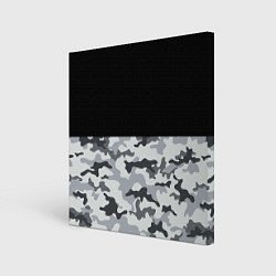 Холст квадратный Полукамуфляж Тёмно-Серый, цвет: 3D-принт