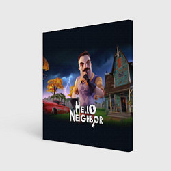 Холст квадратный Hello Neighbor игра Привет сосед, цвет: 3D-принт