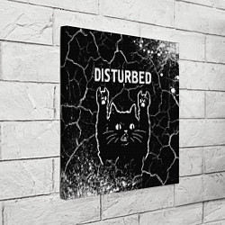 Холст квадратный Группа Disturbed и Рок Кот, цвет: 3D-принт — фото 2