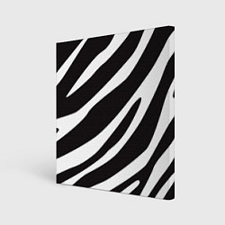 Холст квадратный Анималистичный рисунок зебра, цвет: 3D-принт