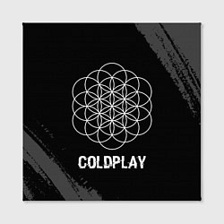 Холст квадратный Coldplay Glitch на темном фоне, цвет: 3D-принт — фото 2