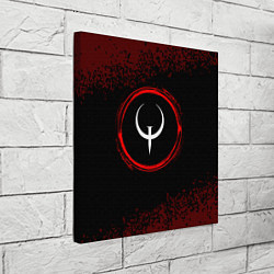 Холст квадратный Символ Quake и краска вокруг на темном фоне, цвет: 3D-принт — фото 2