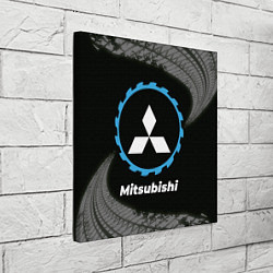 Холст квадратный Mitsubishi в стиле Top Gear со следами шин на фоне, цвет: 3D-принт — фото 2