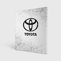 Холст квадратный Toyota с потертостями на светлом фоне, цвет: 3D-принт
