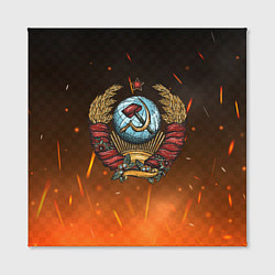 Холст квадратный Герб СССР на фоне огня, цвет: 3D-принт — фото 2