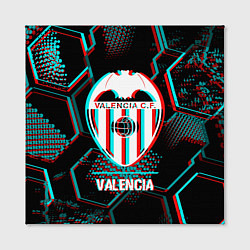 Холст квадратный Valencia FC в стиле glitch на темном фоне, цвет: 3D-принт — фото 2