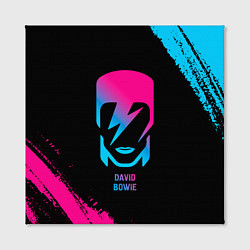 Холст квадратный David Bowie - neon gradient, цвет: 3D-принт — фото 2