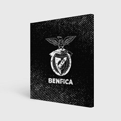 Холст квадратный Benfica с потертостями на темном фоне, цвет: 3D-принт