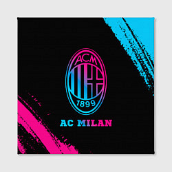 Холст квадратный AC Milan - neon gradient, цвет: 3D-принт — фото 2