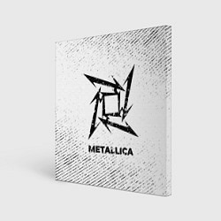 Холст квадратный Metallica с потертостями на светлом фоне, цвет: 3D-принт