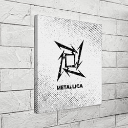 Холст квадратный Metallica с потертостями на светлом фоне, цвет: 3D-принт — фото 2