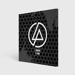 Холст квадратный Linkin Park glitch на темном фоне, цвет: 3D-принт