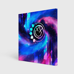 Холст квадратный Blink 182 неоновый космос, цвет: 3D-принт