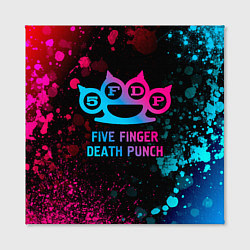 Холст квадратный Five Finger Death Punch - neon gradient, цвет: 3D-принт — фото 2