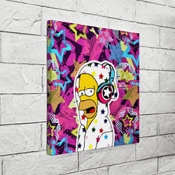 Холст квадратный Гомер Симпсон в звёздном балахоне!, цвет: 3D-принт — фото 2