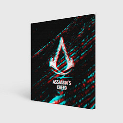 Холст квадратный Assassins Creed в стиле glitch и баги графики на т, цвет: 3D-принт