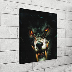 Холст квадратный Злой волк с длинными клыками, цвет: 3D-принт — фото 2